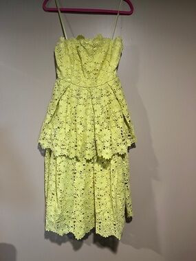 Maeve by Anthropologie Bright Yellow Strapless Dress